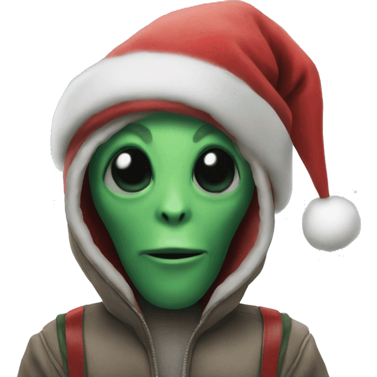 alien in christmas emoji