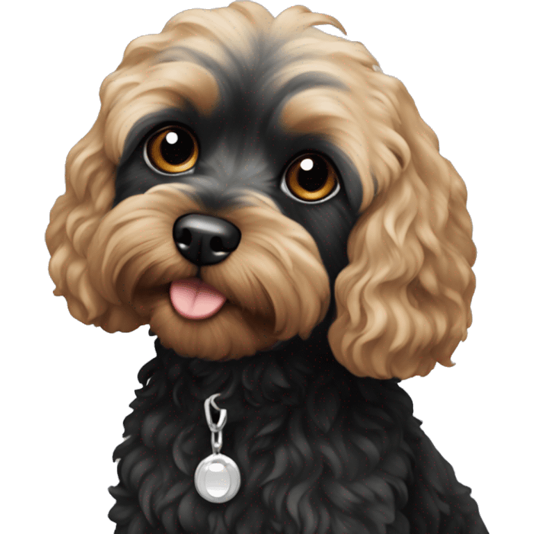 Black cavapoo emoji