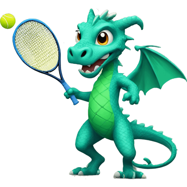 Dragon playing tennis emoji