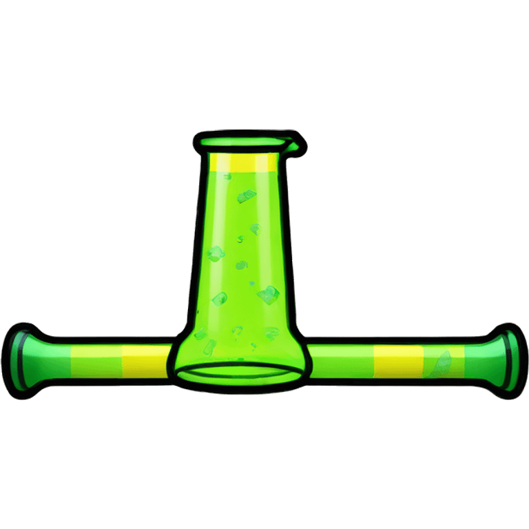 420 Neon caution tape beakerbong black neon yellow green minibong science beaker emoji