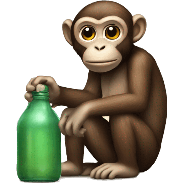 Monkey sitting on bottle emoji