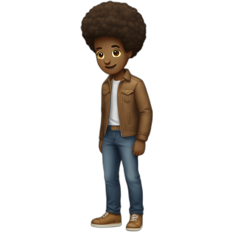 Garçon coup afro américain emoji