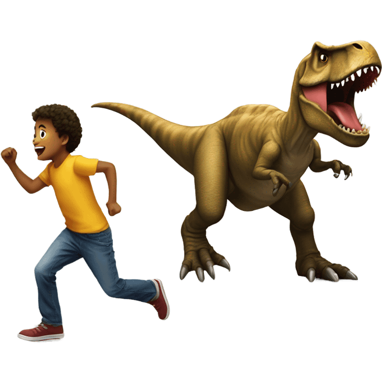 Trex chasing kid emoji