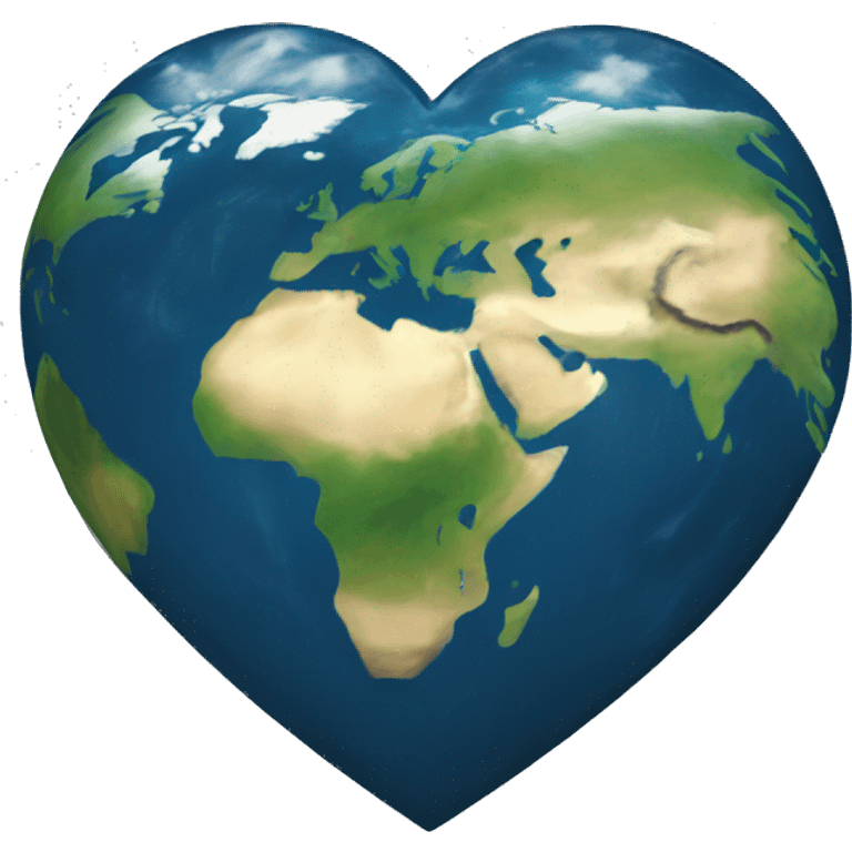 heart shaped earth emoji