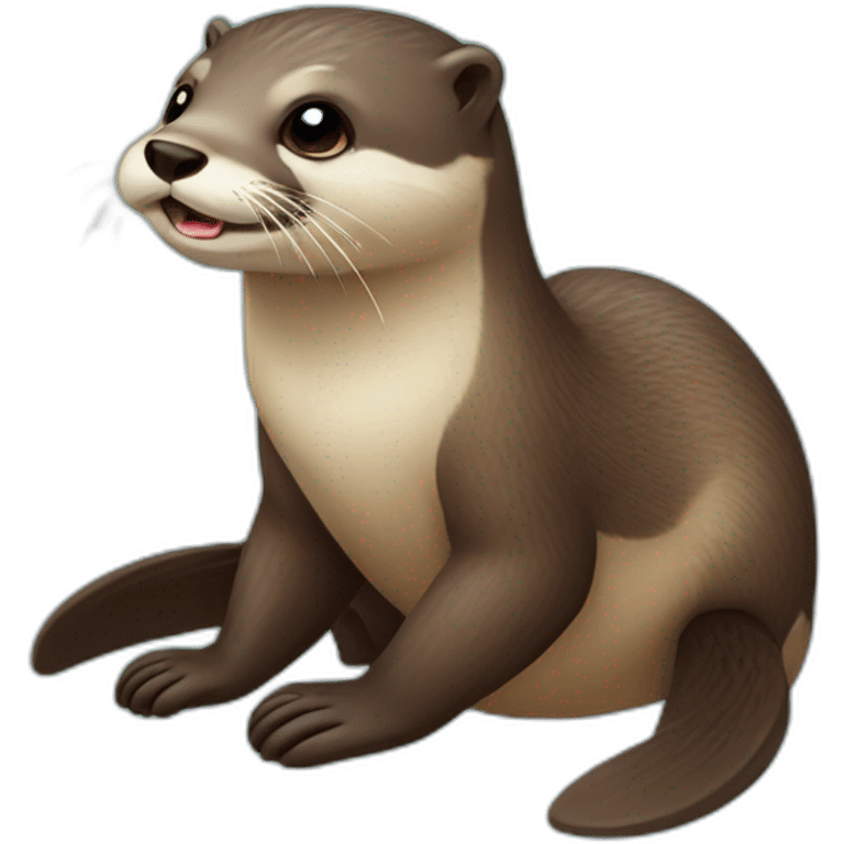 Loutre avec une  orne emoji