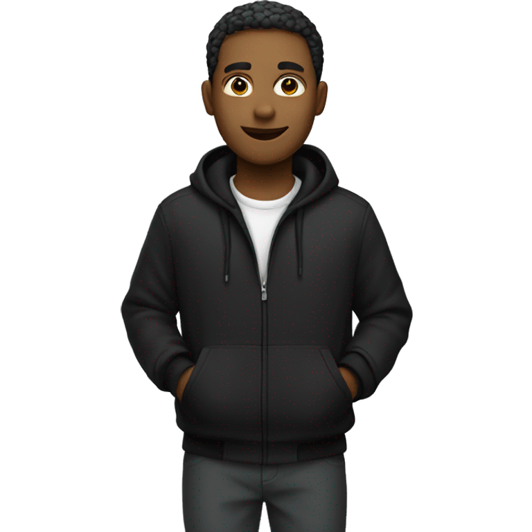 a person wearing black and comfortable clothing emoji