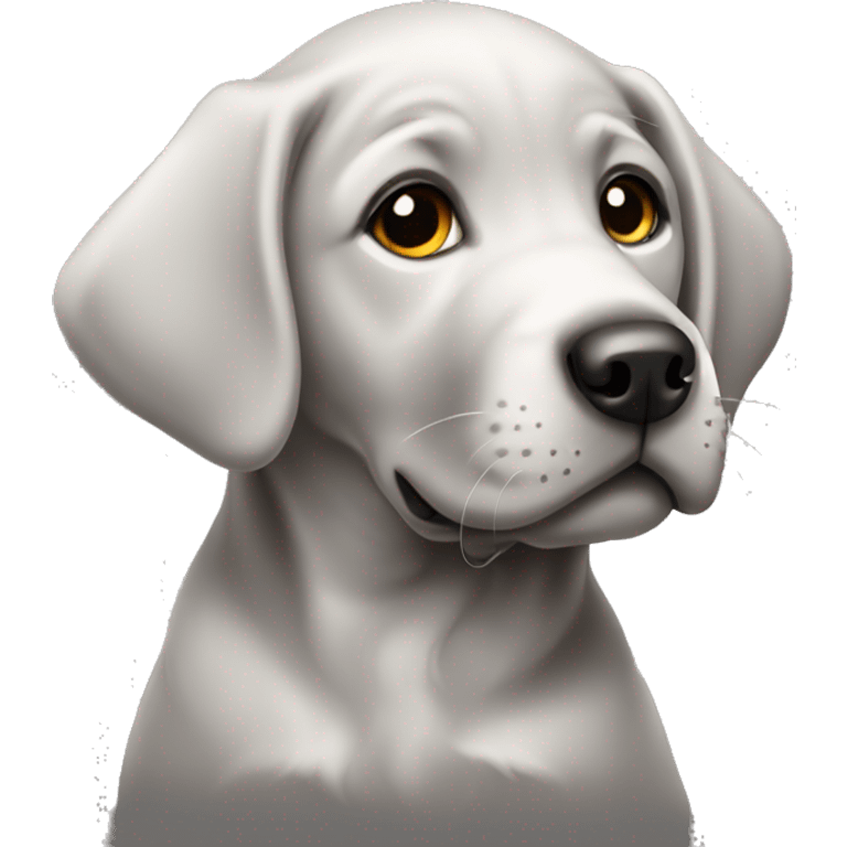 Silver Labrador puppy laying emoji