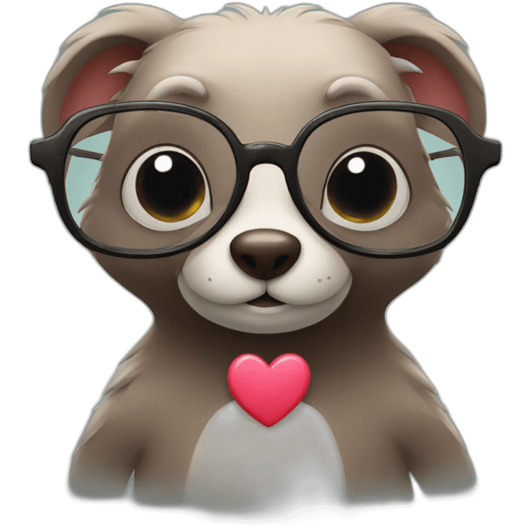 mole in glasses with hearts in his eyes and with raised paws emoji