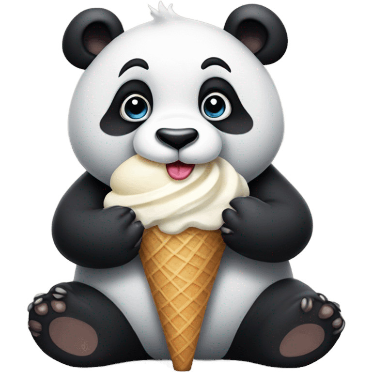 Panda eating ice cream emoji