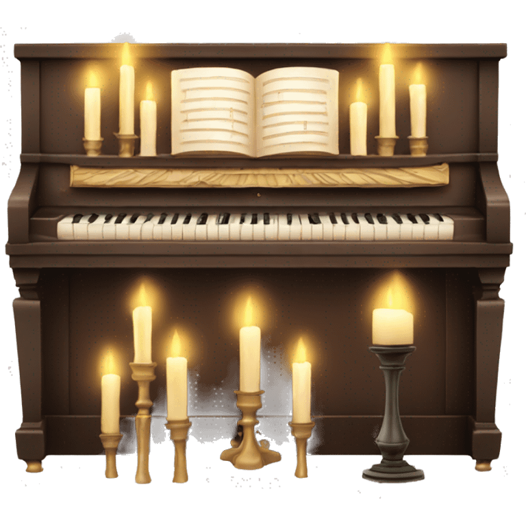 vintage piano with candles on top emoji