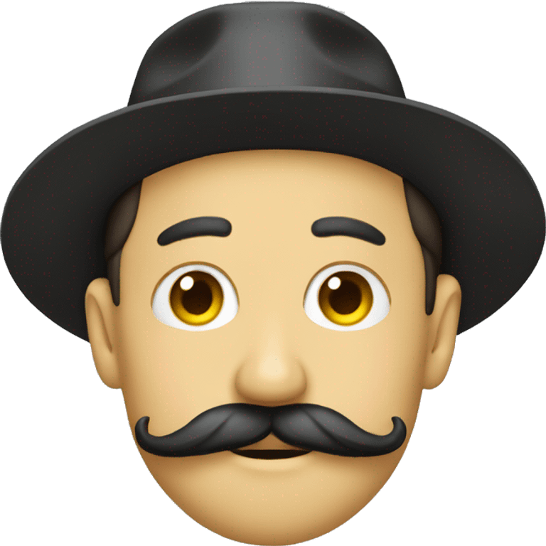 Handlebar mustache smiley emoji