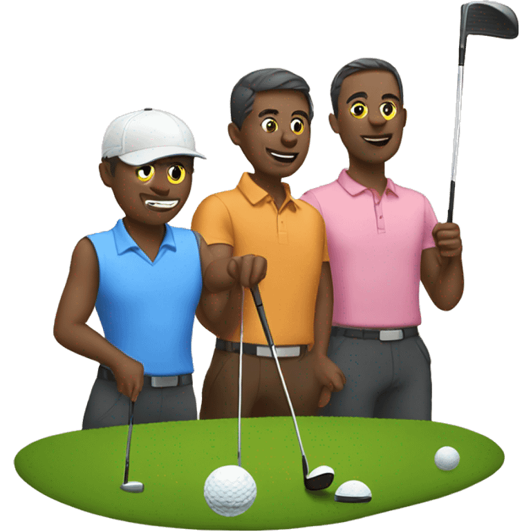 3 friends golfing emoji