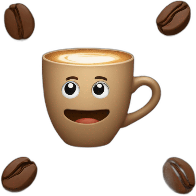 a cup of coffee is walking emoji