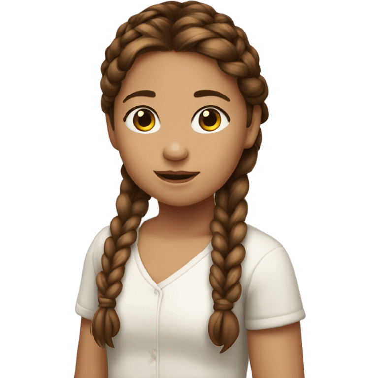 brown haired little girl with braid emoji