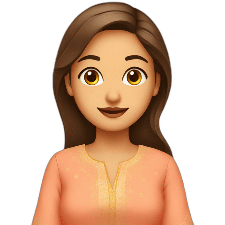 cute women in kurti  emoji