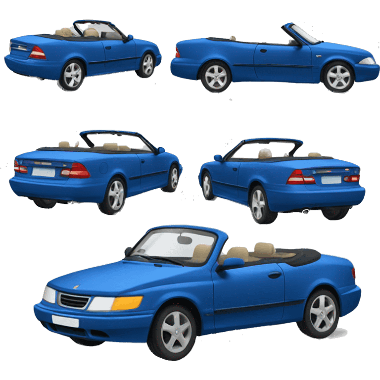 Blue Saab convertible  emoji