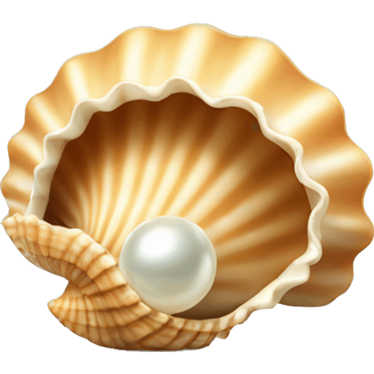 open seashell with pearl emoji