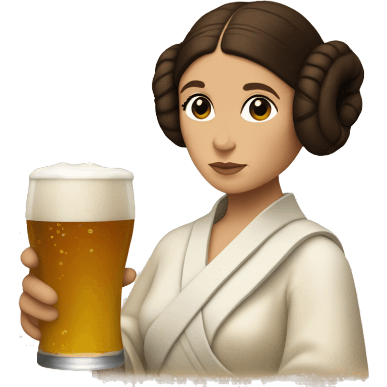 Princess Leia drinking a beer emoji