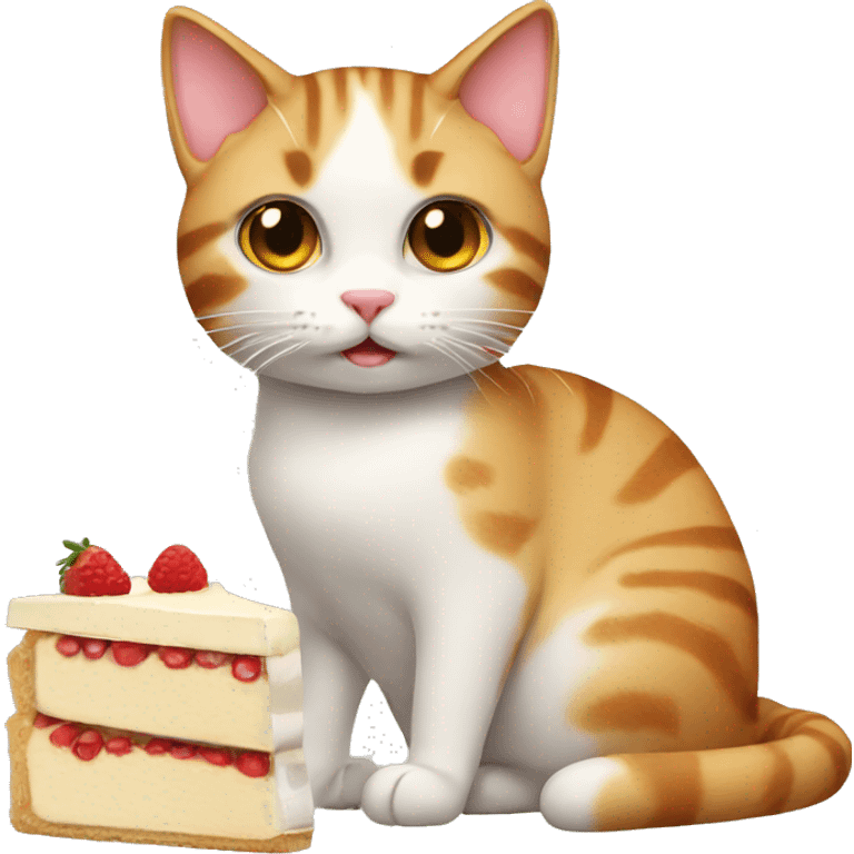 cat with cheesecake emoji