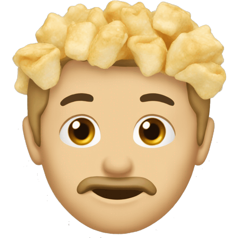 Cabeza palomitas en la cabeza emoji