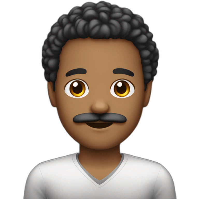 isaac washington with a mustache no glasses and afro hair cut emoji