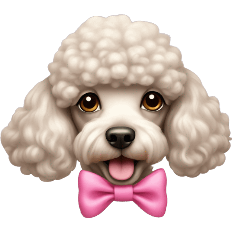 poodle with pink bow on its head emoji