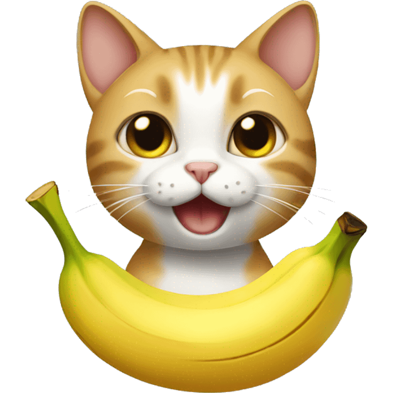 Cat with a banana emoji