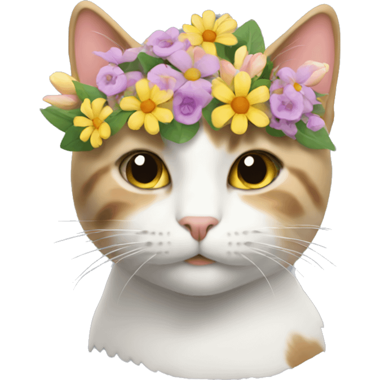 Cat with flowers bouquet  emoji