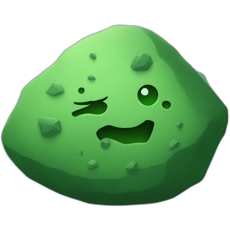 green rock covered with green dust  emoji