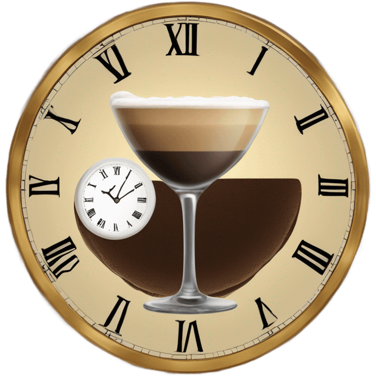 Espresso Martini with a clock emoji