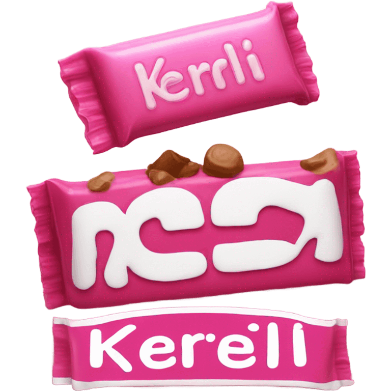 pink candy bar with the inscription kerlli emoji