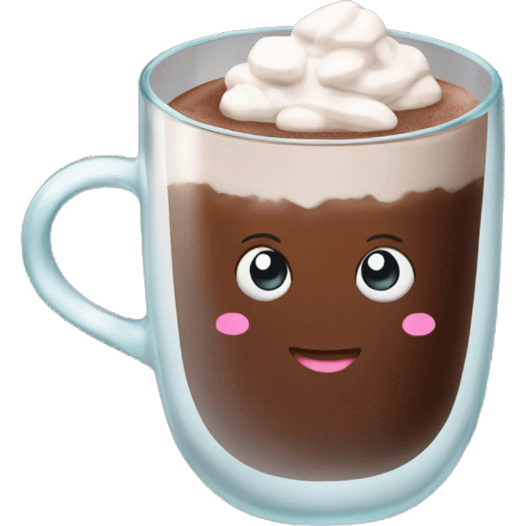 Hot chocolate in a glass cup emoji