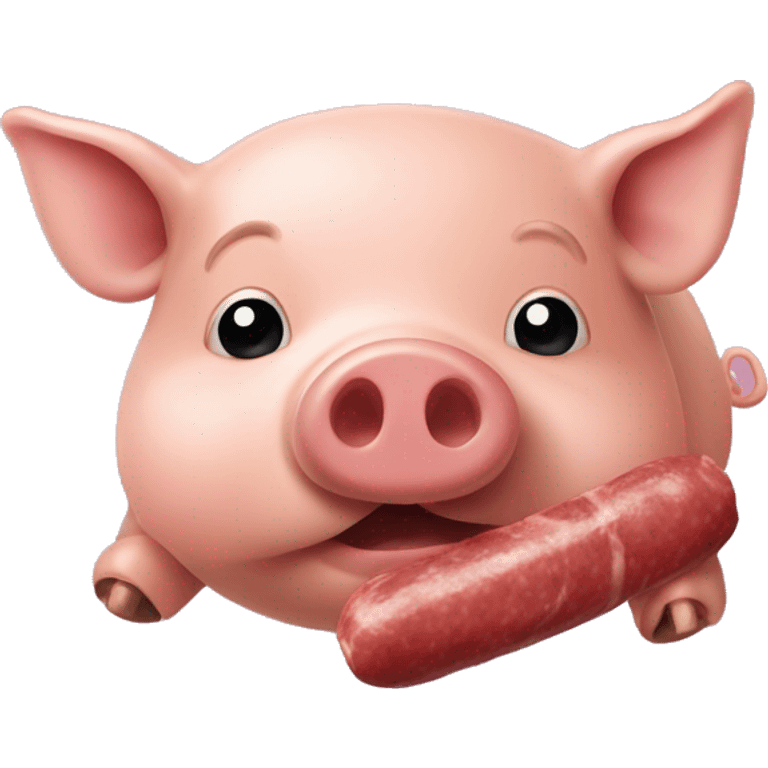 Cochon avec un saucisson emoji