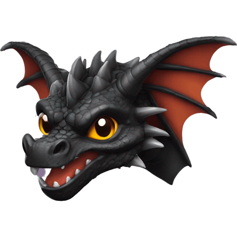 Black fantasy style dragon emoji emoji