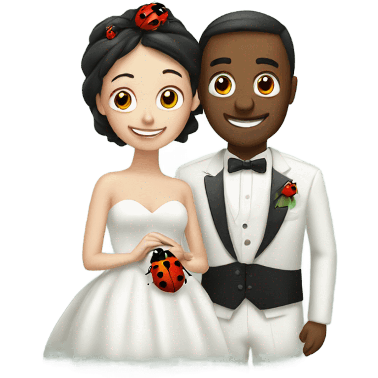 Married couple and a ladybug  emoji