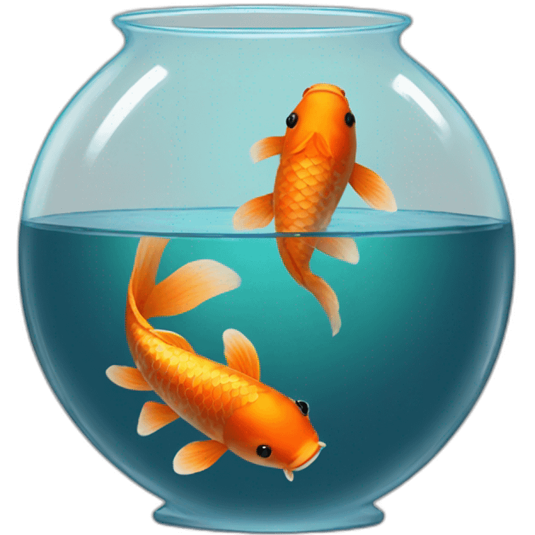 koi in a big fish bowl emoji