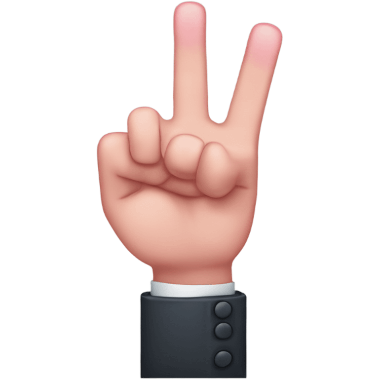 Make the pinkie, index, and middle finger sticking up and the rest of the fingers down emoji