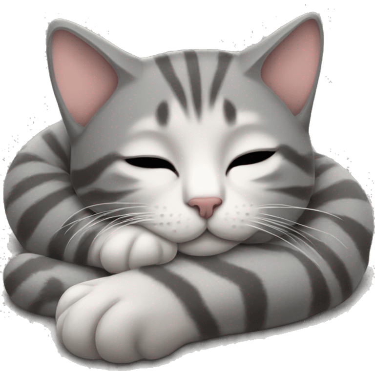 cat sleeping gray tabby emoji