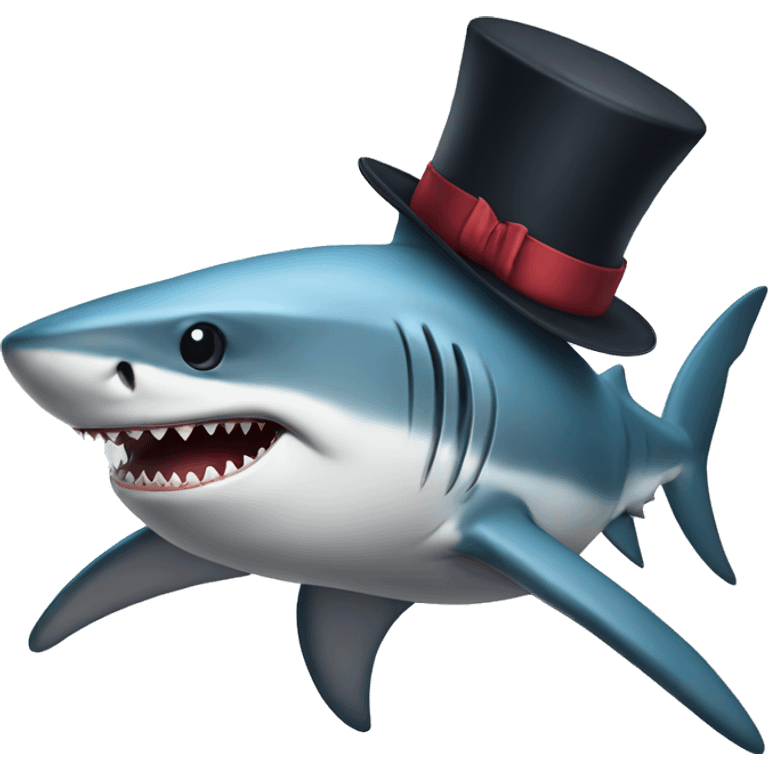 Shark with tophat  emoji