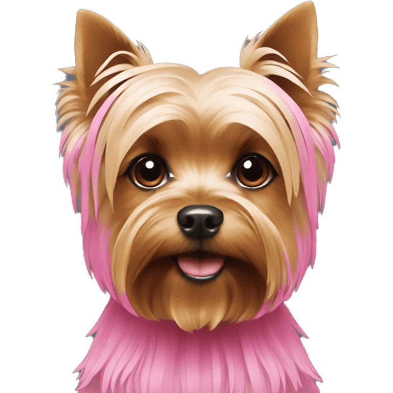 Yorkshire terrier with pink row emoji