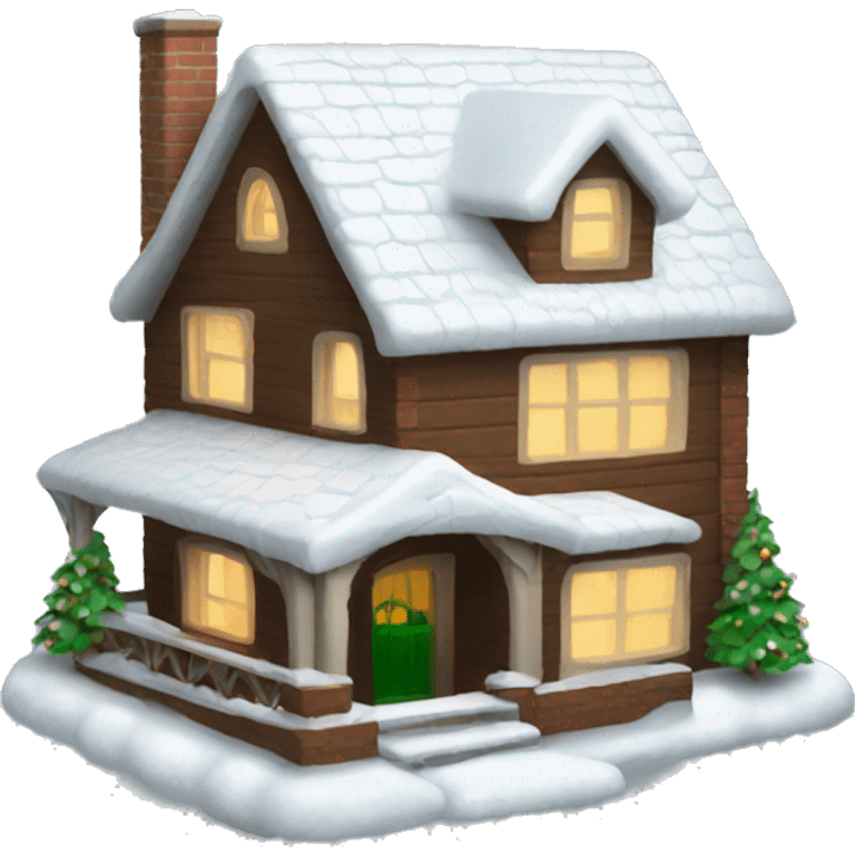 Snowy house on Christmas  emoji