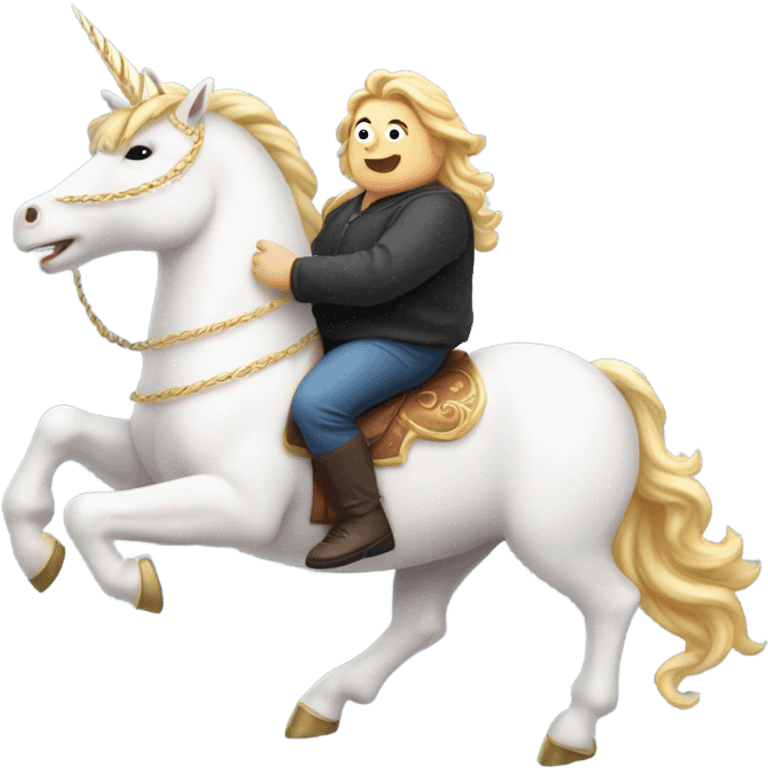 fat person riding a unicorn emoji