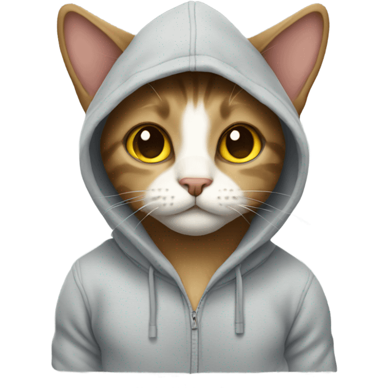 cat wearing a hoodie emoji