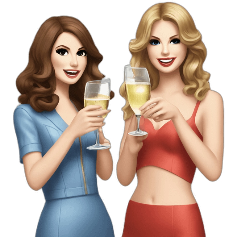 Lana del Rey & Taylor Swift cheering up with  champagne emoji