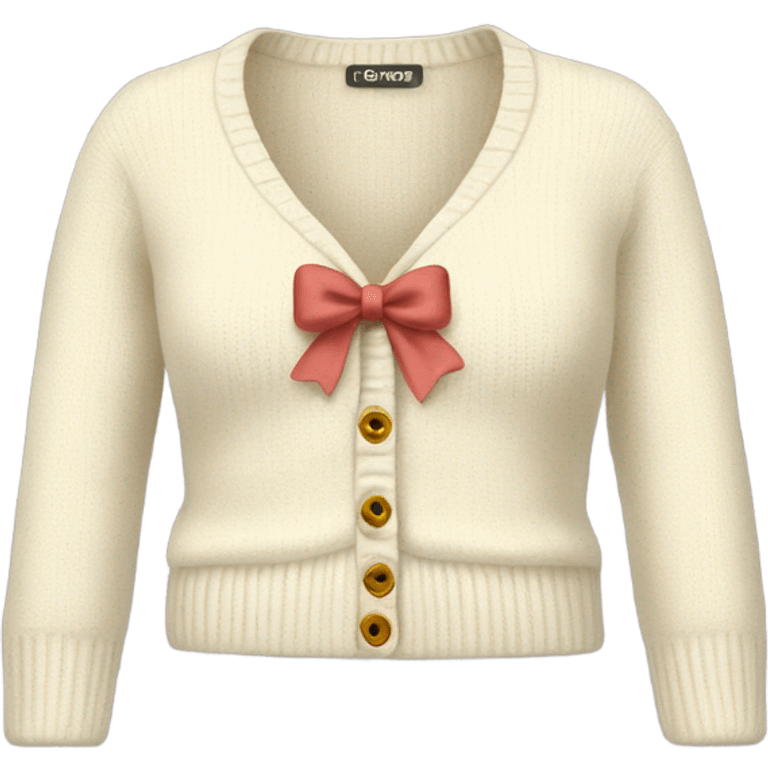 short cream Cardigan with  bow emoji