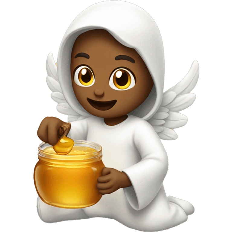 Angel eating honey  emoji