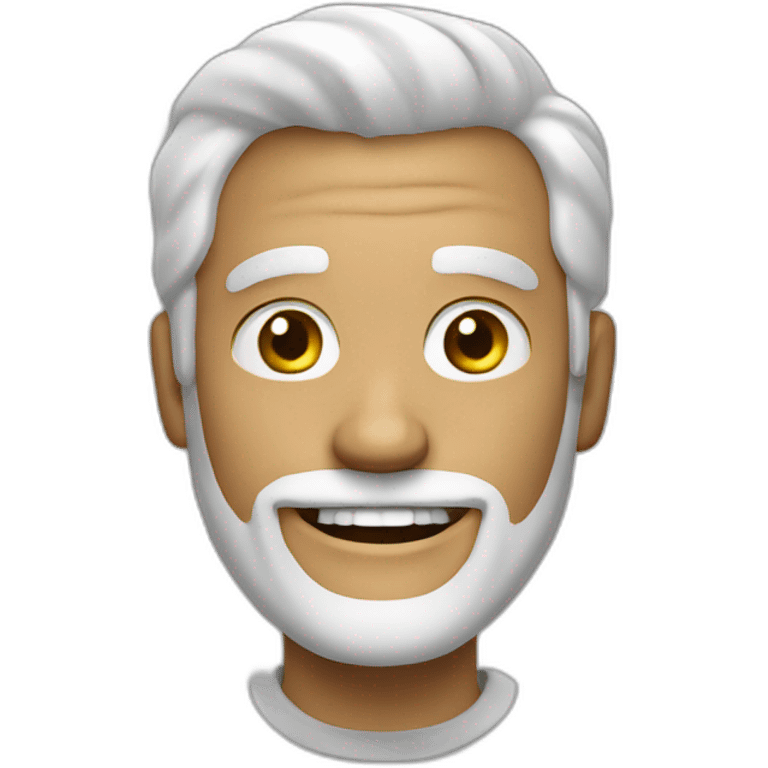 Create an emoji of a man smiling, with white hair and with a short but neat white beard emoji