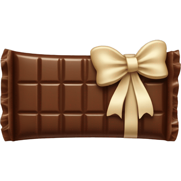 Chocolate bar with beige bow emoji