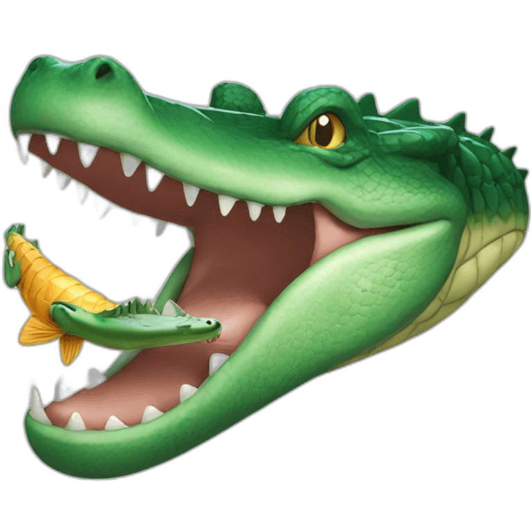 crocodile eating fish emoji