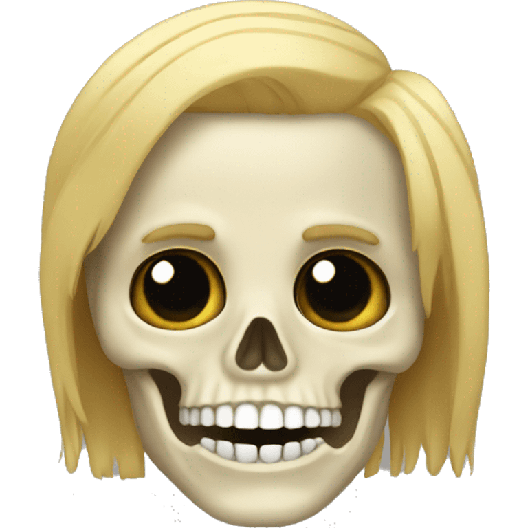 a skeleton with a blond hair emoji